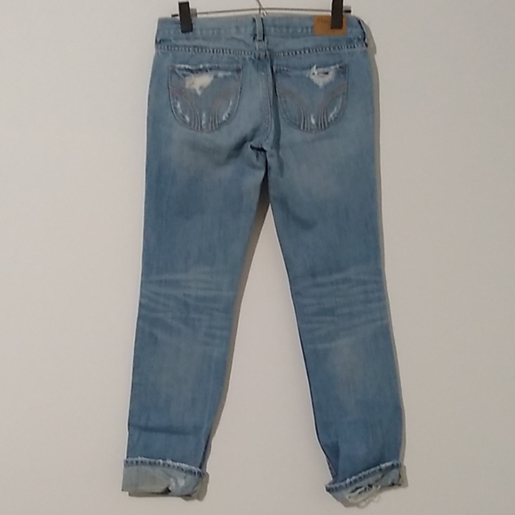 Hollister Light Wash Distressed Boyfriend Jeans 27 - Picture 4 of 6